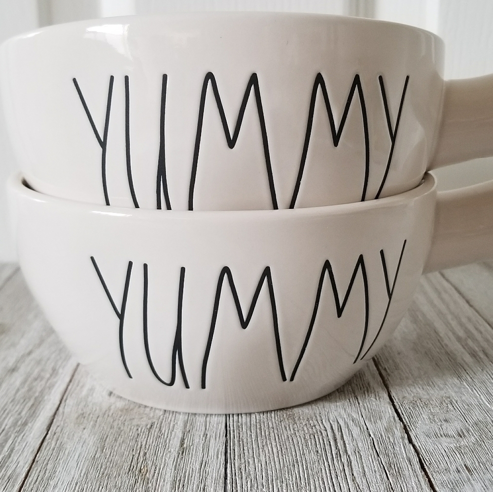 Rae Dunn YUMMY Soup Bowl Crock Set - Picture 5 of 5